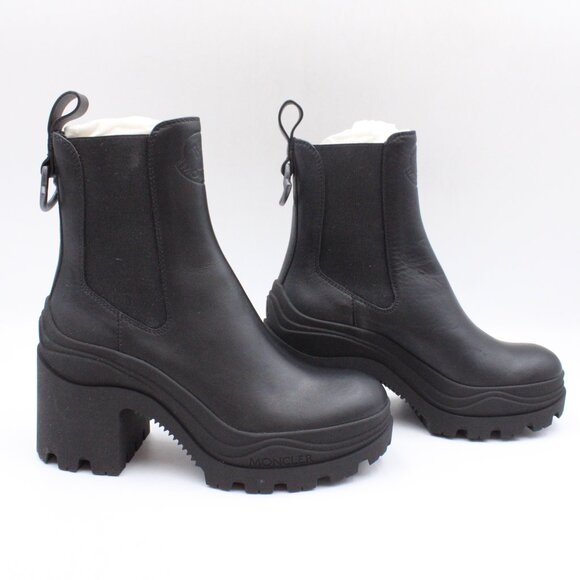 NIDB Moncler Envile Chelsea Ankle Boots with Chunky Heels in Black EU 36 - Picture 2 of 16